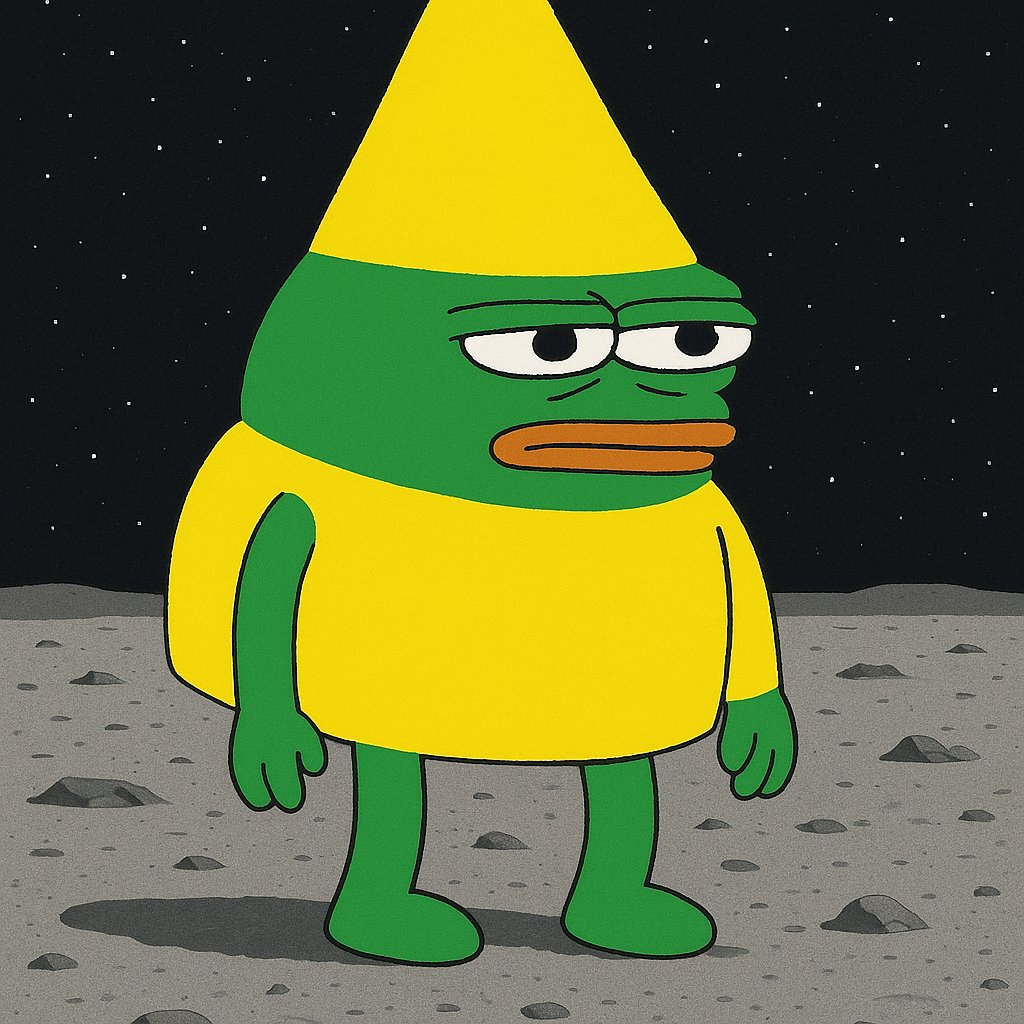 Donk character standing on the moon